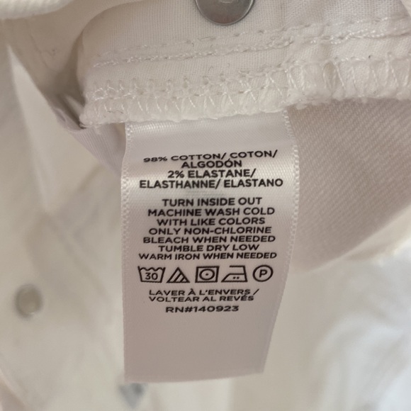 Loft White Denim Shorts Frayed Hem Size 27 - Picture 6 of 8